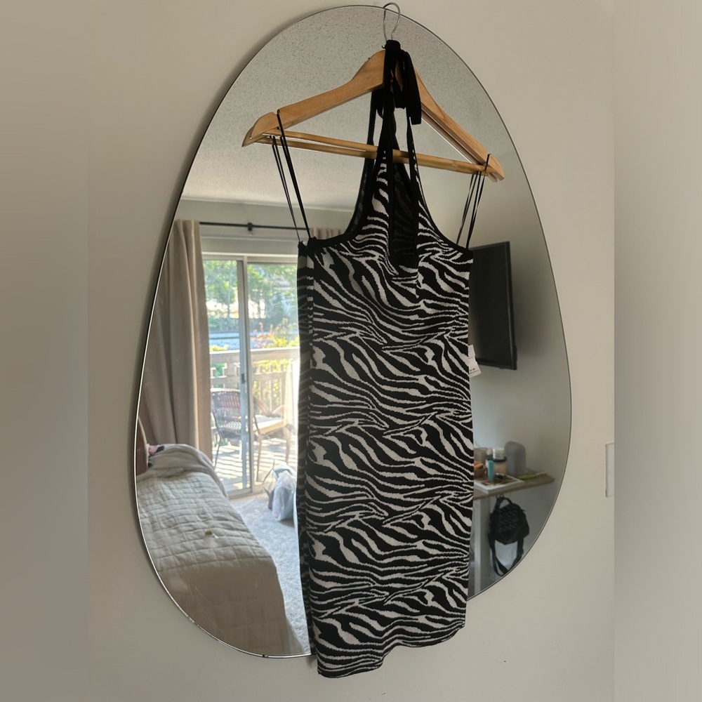 NWT zebra halter mini dress